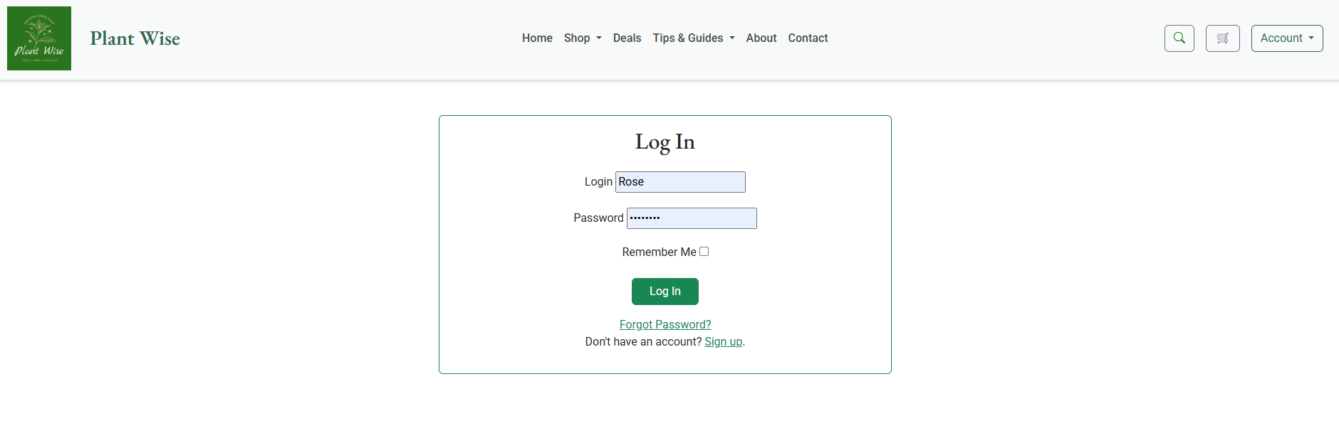 Log in